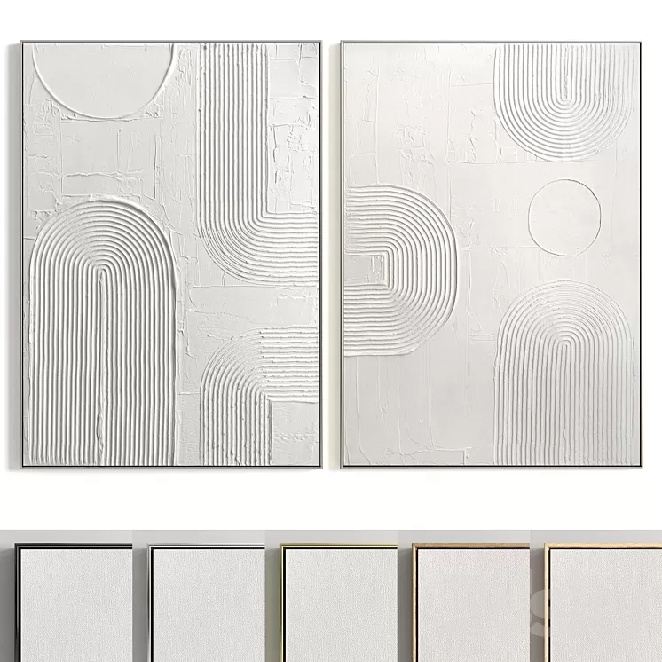 Plaster Two Photo Frame T-261 3D Model Free