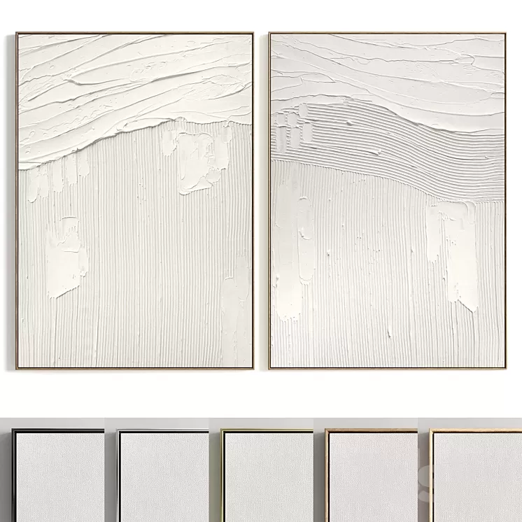 Plaster Two Photo Frame T-263 3D Model