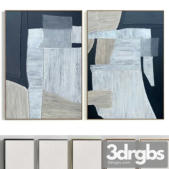 Plaster Two Photo Frame T 267 3D Model Download