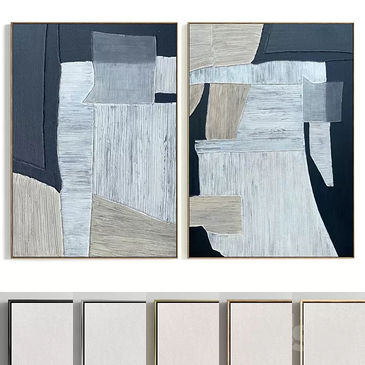 Plaster Two Photo Frame T-267 3D Model Free