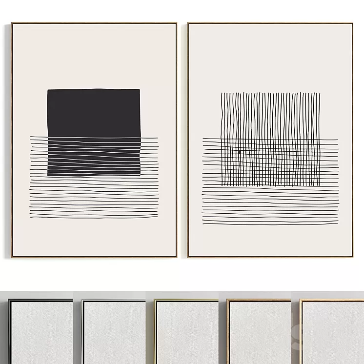 Plaster Two Photo Frame T-391 3D Model Free