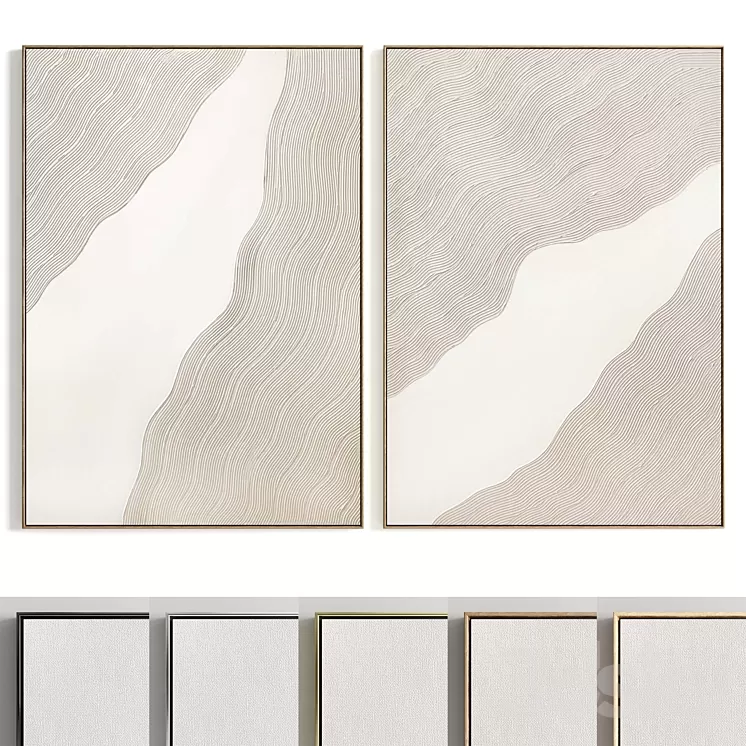 Plaster Two Photo Frames T-346 3D Model