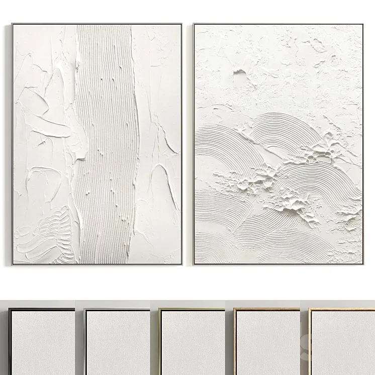 Plaster Two Photo Frames T-361 3D Model Free