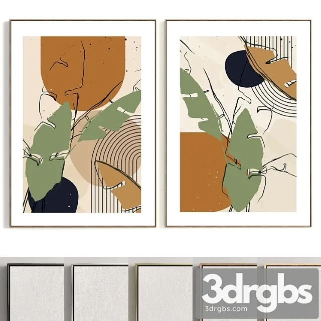 Plaster Two Photo Frames T 378 3D Model Free