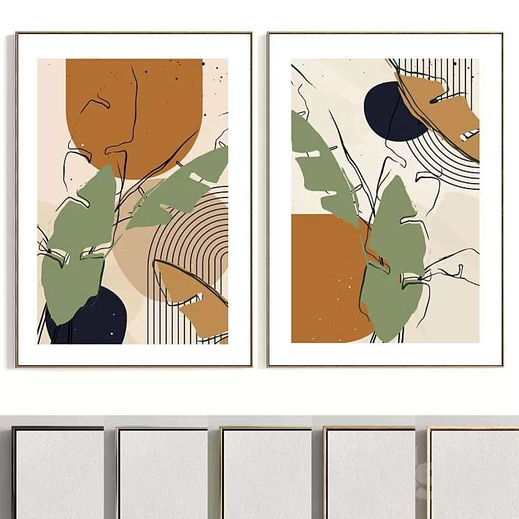 Plaster Two Photo Frames T-378 3D Model Free