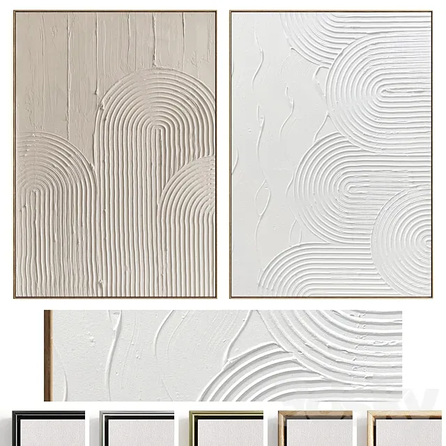 Plaster Two Photo Frames T-478 3D Model