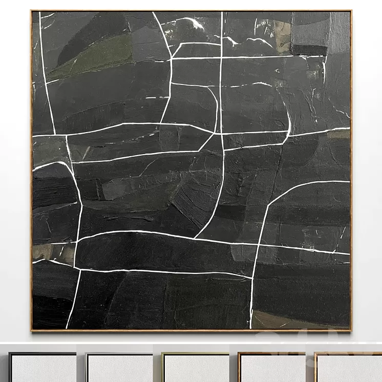 Plaster two square photo frames 19 3D Model Free