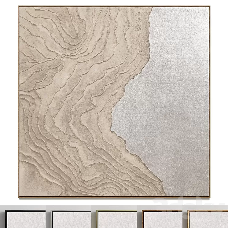 Plaster two square photo frames 34 3D Model Free