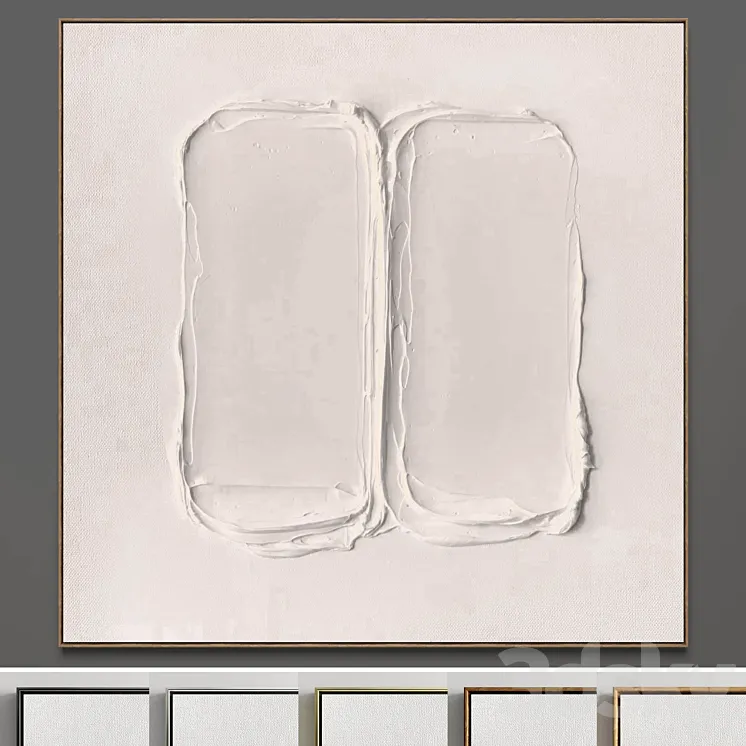 Plaster two square photo frames 38 3D Model Free