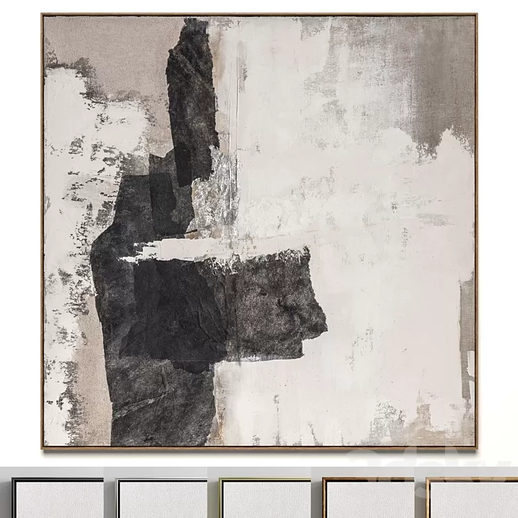 Plaster two square photo frames 46 3D Model Free