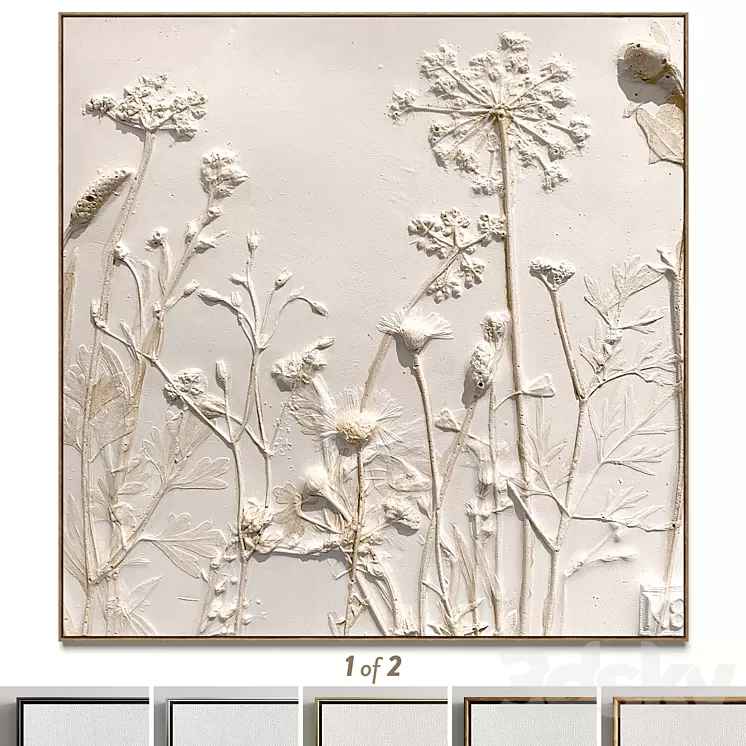 Plaster two square photo frames 68 3D Model