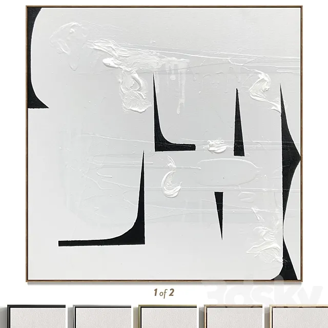 Plaster two square photo frames D-182 Free Download