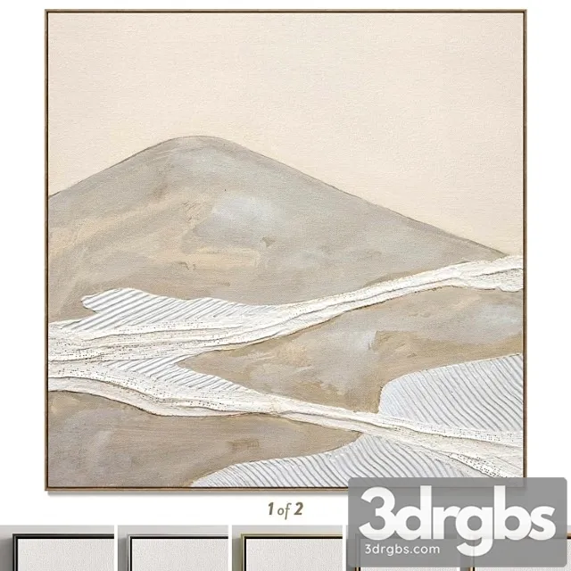 Plaster Two Square Photo Frames T 117 3D Model Download