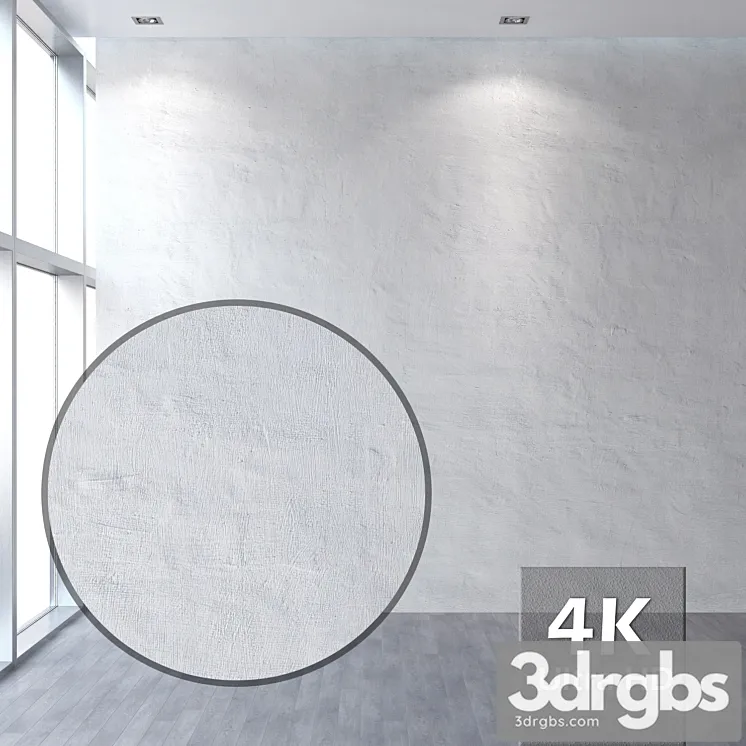 Plastered brick wall 58 3D Model Free