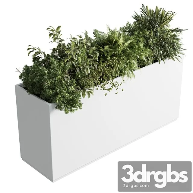 Plastic Box Plants On Stand Set Indoor Plant 389 3D Model Free