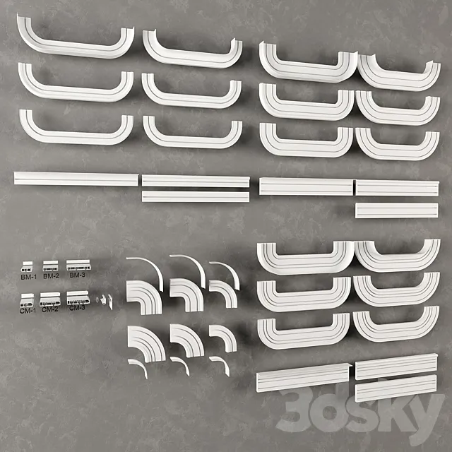 Plastic ceiling cornice Moller 3D Model