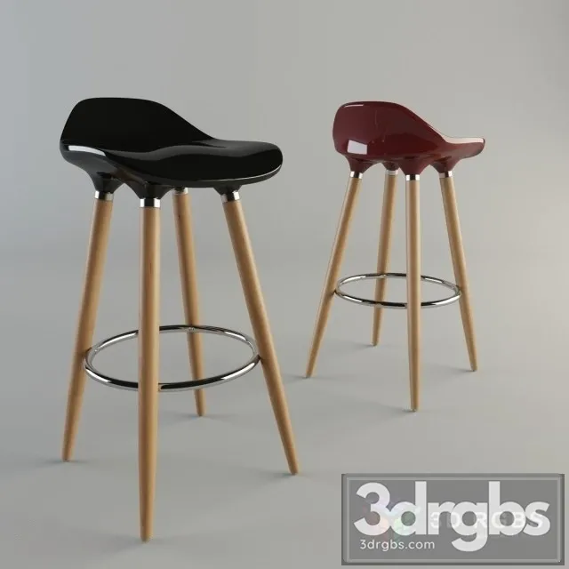 Plastic Fixed Bar Stool 3D Model Free