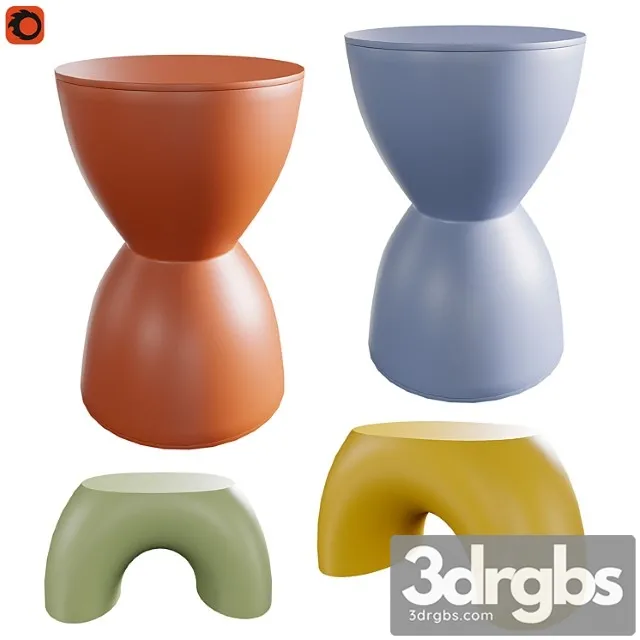 Plastic stool and children& 3D Model Free
