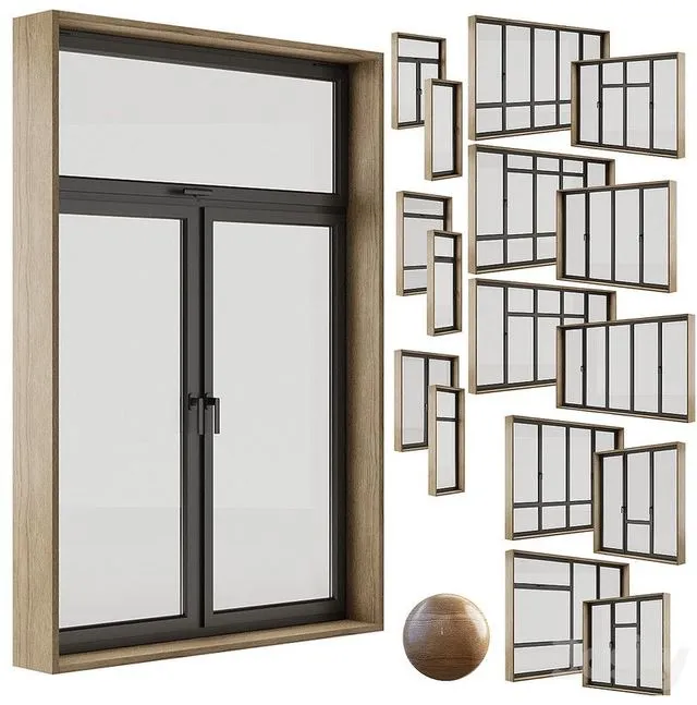 Plastic windows set 3D Model