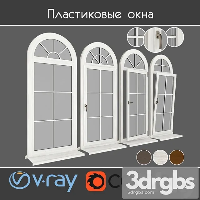 Plastic windows under a tree type 06 part 02 set 02 3D Model Free