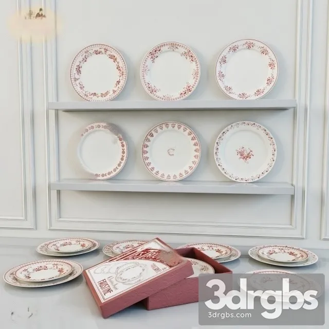 Plate Set 002 3D Model Free