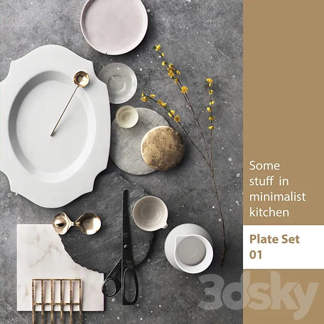 Plate Set 01 3DModel
