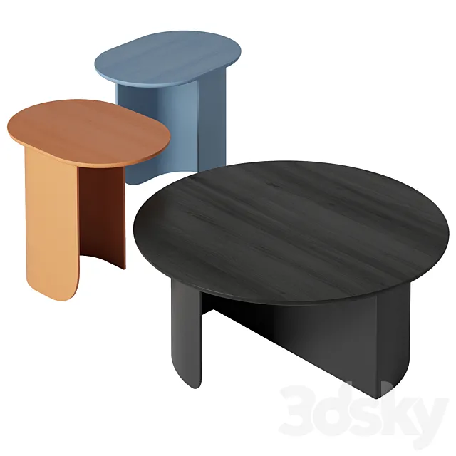 Plateau side table set. Festamsterdam. 3DModel