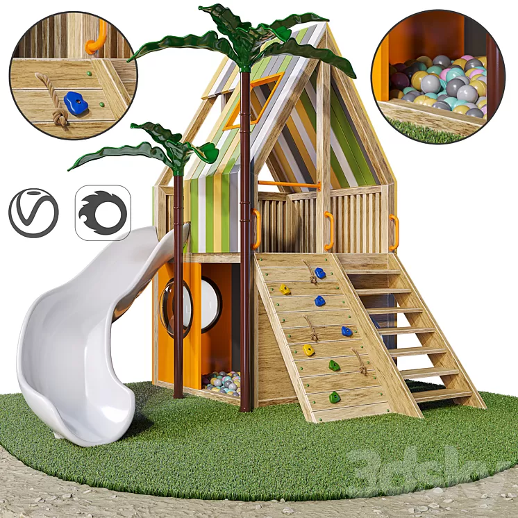 play house | House for nursery / playroom 3D Model Free