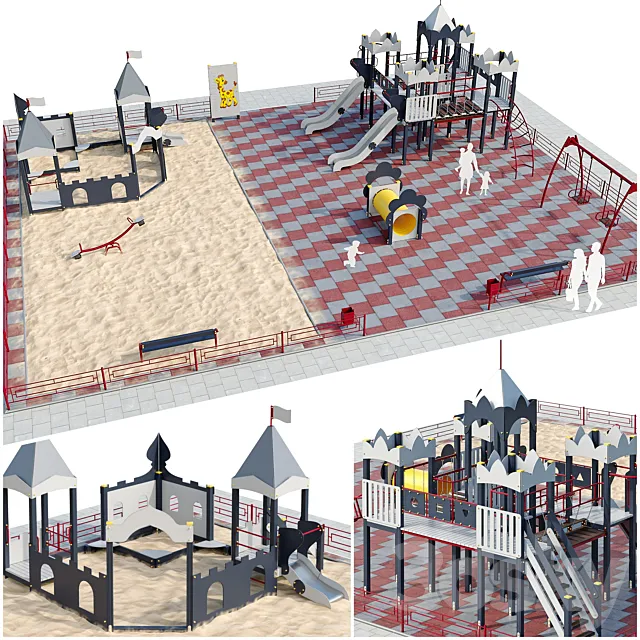 Playground children's town 3D Model