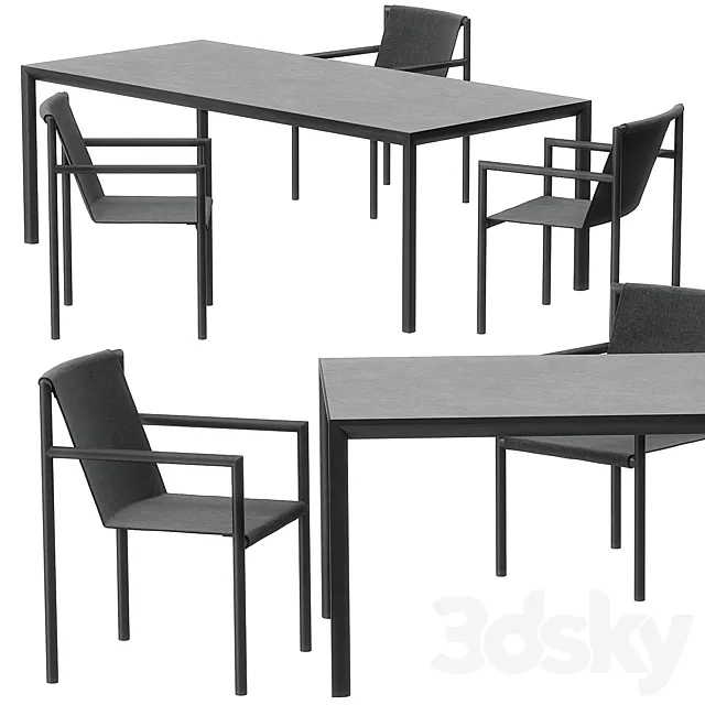 Plein air dining set by Roda 3D Model