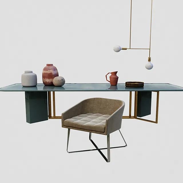 Plinto table and Lolyta chair 3DModel