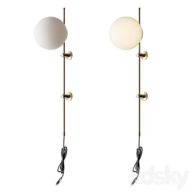 Plug in wall sconce neckless BLACK and Gold from LUX Lighting USA 3D Model