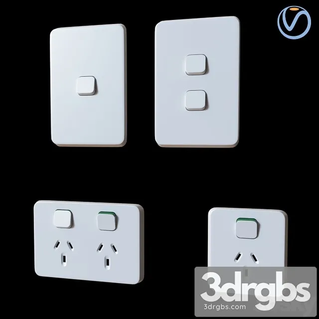 Plugs Switches Australian Clipsal Iconic Series 3D Model Free