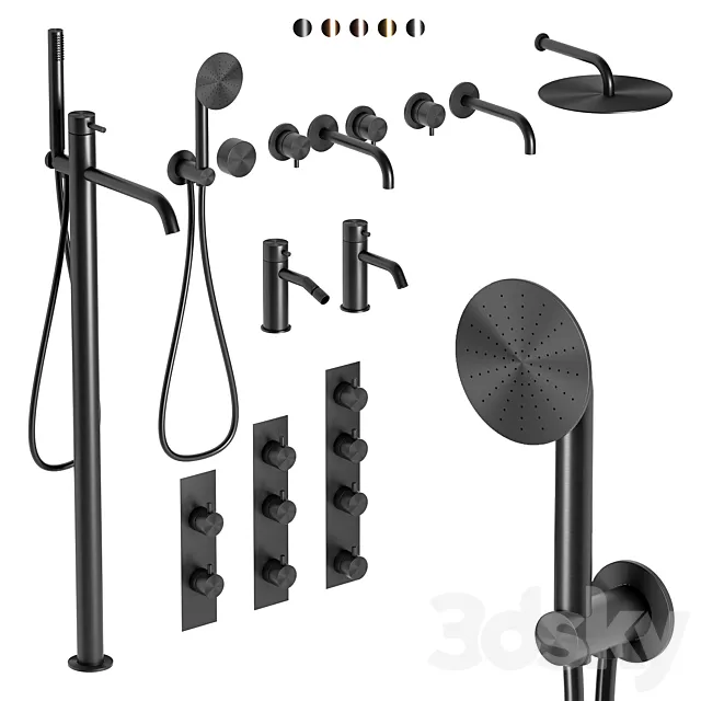 Plumbing mixers Quadro set 2 3D Model
