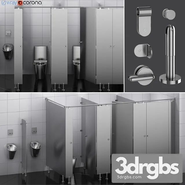 Plumbing Partitions for Public Toilets Fundermax 2 Constructor 3D Model Download