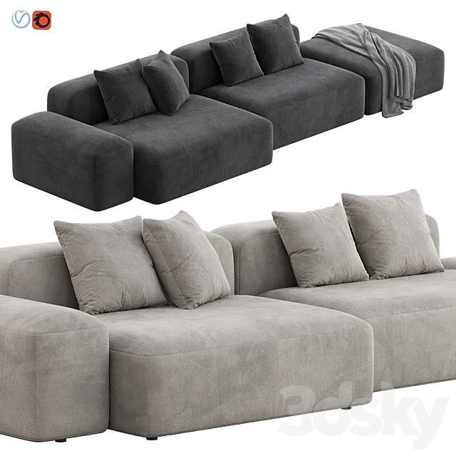 Plus Modular Sofa by Lapalma Set 2 3D Model