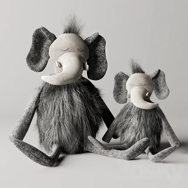 Plush mammoth 3D Model