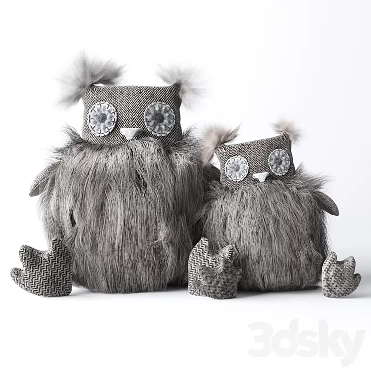 Plush Owls 3D Model