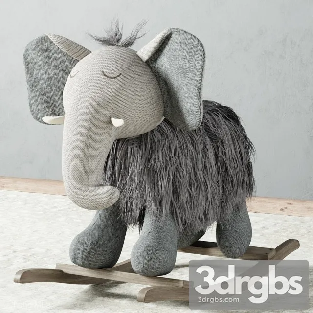 Plush Rocking Elephant 3D Model Free