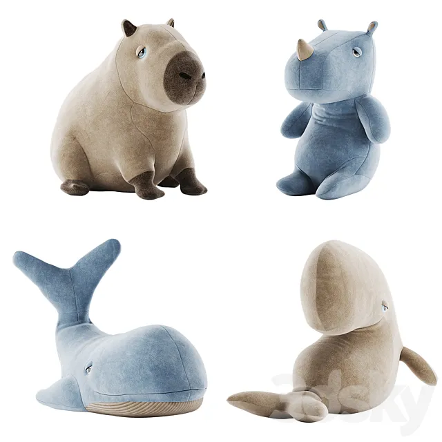Plush toy set 01 3D Model