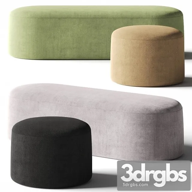 PlusHalle Proto Pouf & Bench 3D Model Free