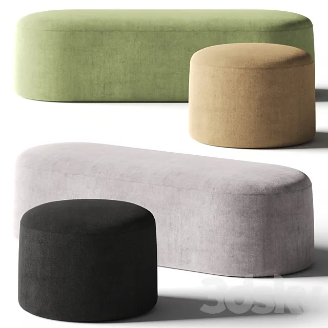 PlusHalle Proto Pouf & Bench 3DModel