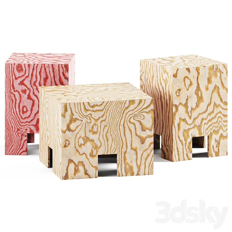 Plybord Coffee Tables by Bla Station 3D Model Free