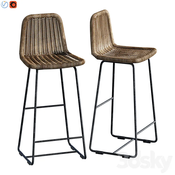 Plymouth Woven Counter Stool 3D Model Free