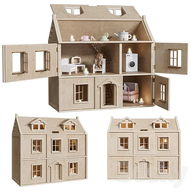 Plywood dollhouse 3D Model