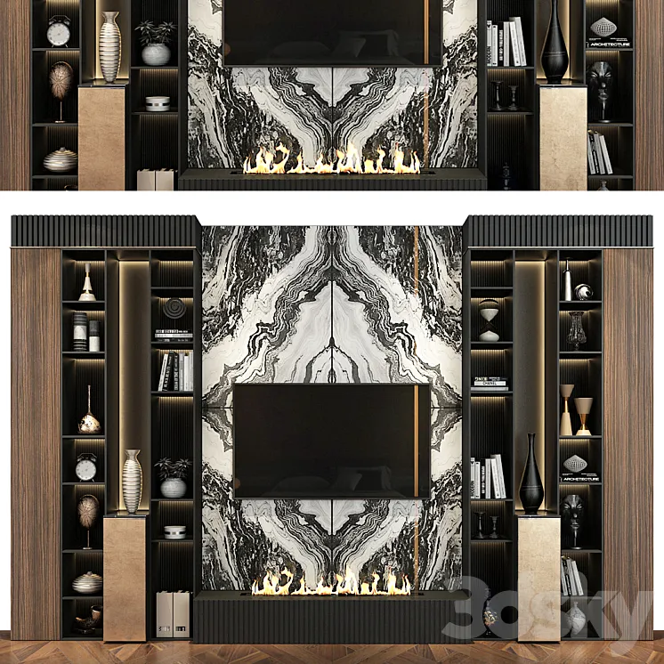 Plywood TV Shelf YTR-84 3D Model Free