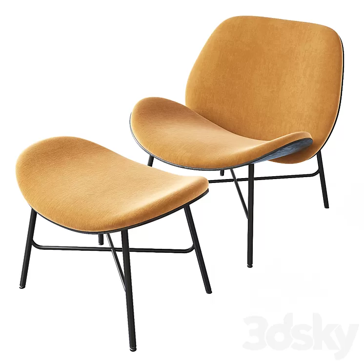 Pode Nihan Armchair and Pouf 3D Model