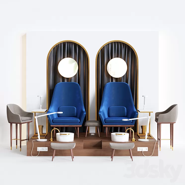 Podium for Pedicure and Manicure Set # 1 3D Model