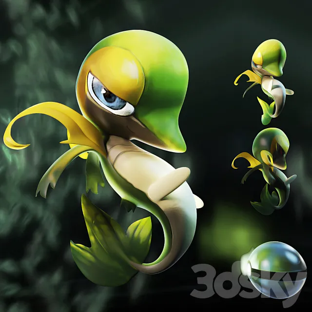 Pokemon Snivy 3D Model