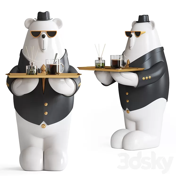 Polar bear shelving 3D Model Free